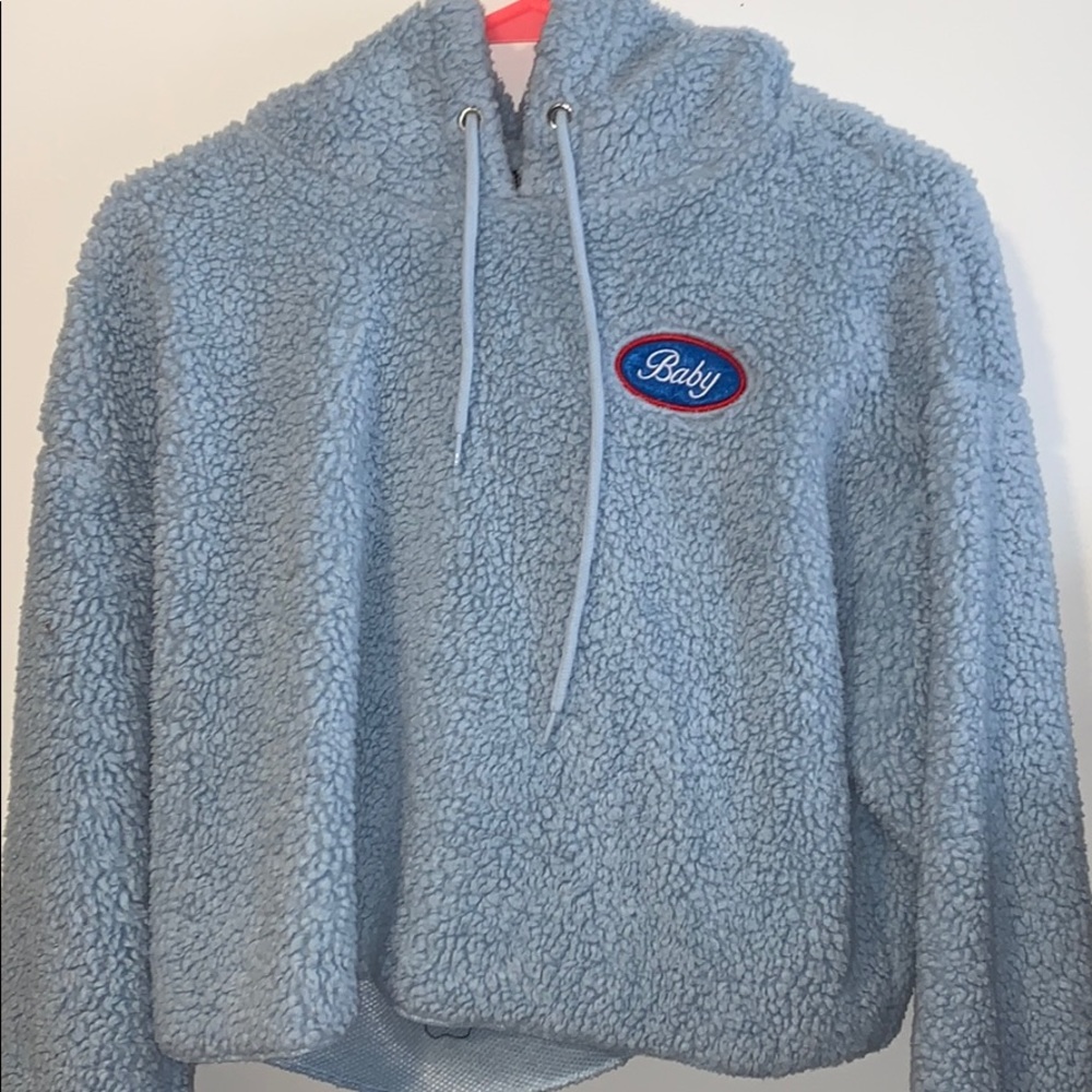 Blue Cropped Sherpa